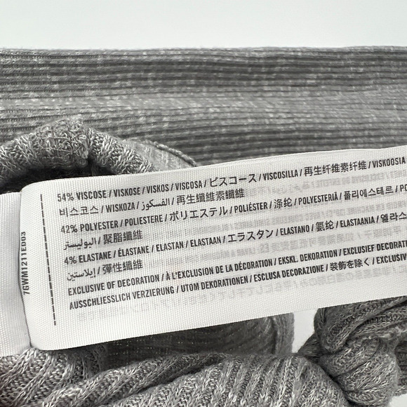 Abercrombie and Fitch Top Womens M Ribbed Gray Cropped Long Sleeve Basic Capsule - Picture 5 of 6